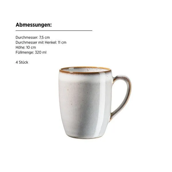 Mäser Mäser Frühstücksset 12-tlg. "Smoky's" Steinzeug, Grün, – Produktbild 4 von 5