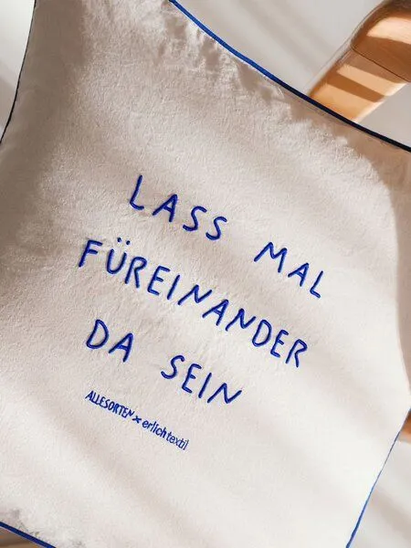 erlich textil Allesorten x erlich textil Kissenbezug mit Stickerei aus Bio-Baumwolle, made in Europe, Natur, – Produktbild 3 von 6