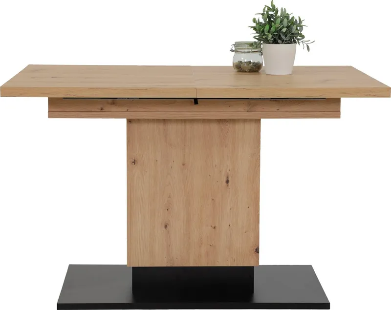 HELA Säulen-Esstisch Lorena T, ausziehbar 120-180 cm, Braun|schwarz, – Produktbild 2 von 4