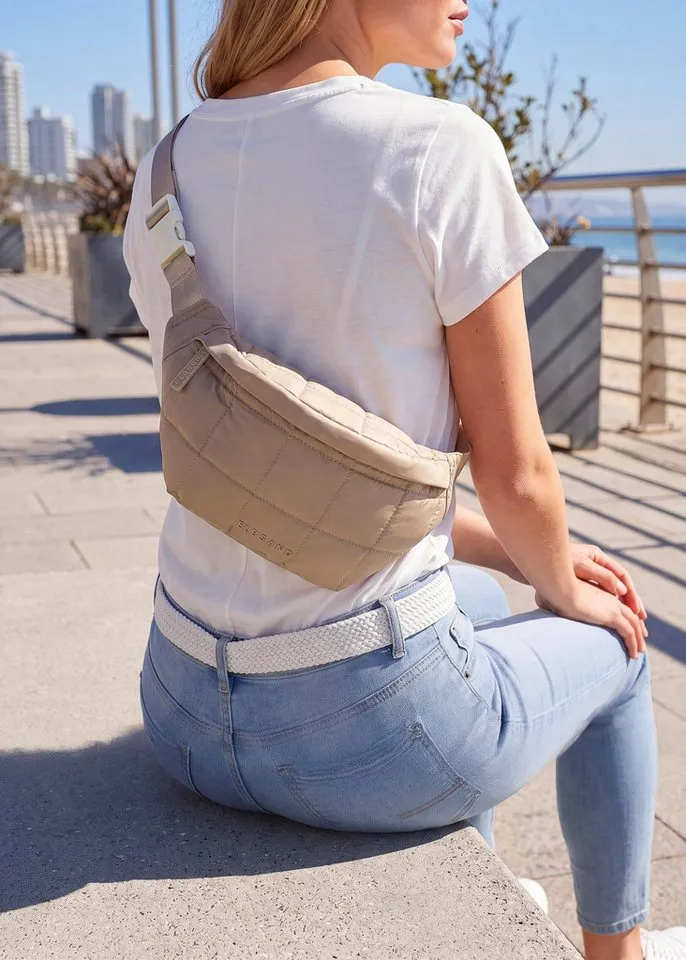 Elbsand Elbsand Umhängetasche Minibag, Crossbody Bag, Bauchtasche, Damentasche, NEU Handtasche Damen zum Umhängen mit modischer Steppung VEGAN, Beige, – Produktbild 3 von 5