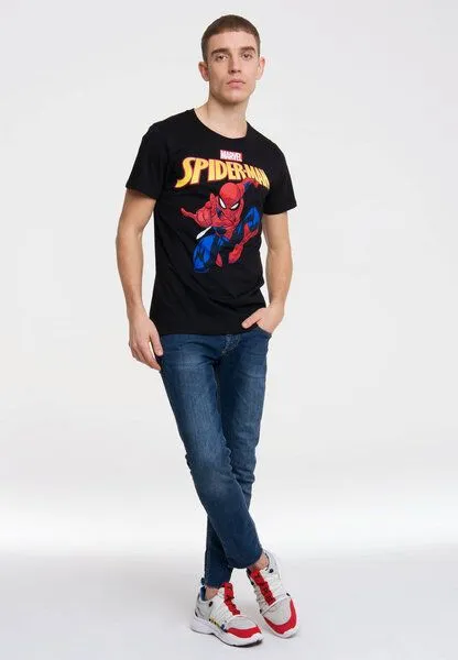 LOGOSH!RT LOGOSH!RT Marvel Comics - Spider-Man - Bio - Organic T-Shirt, Schwarz, – Produktbild 2 von 4