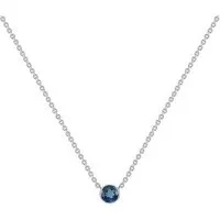 Eppi Eppi Silberne minimalistische Kette mit einem Londoner Topas Glosie, Weiss, – Produktbild 1 von 1