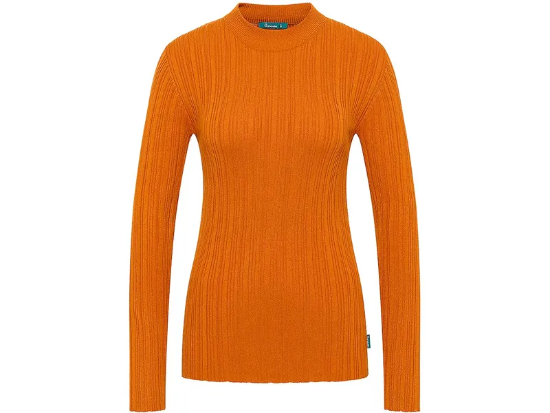 Tranquillo tranquillo Damen-Langarmshirt mit Struktur, dark peach, Gr. S – Produktbild 1 von 1