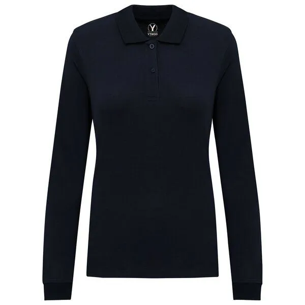 YTWOO YTWOO Damen Piqué-Polo Langarm, Navy, – Produktbild 1 von 4