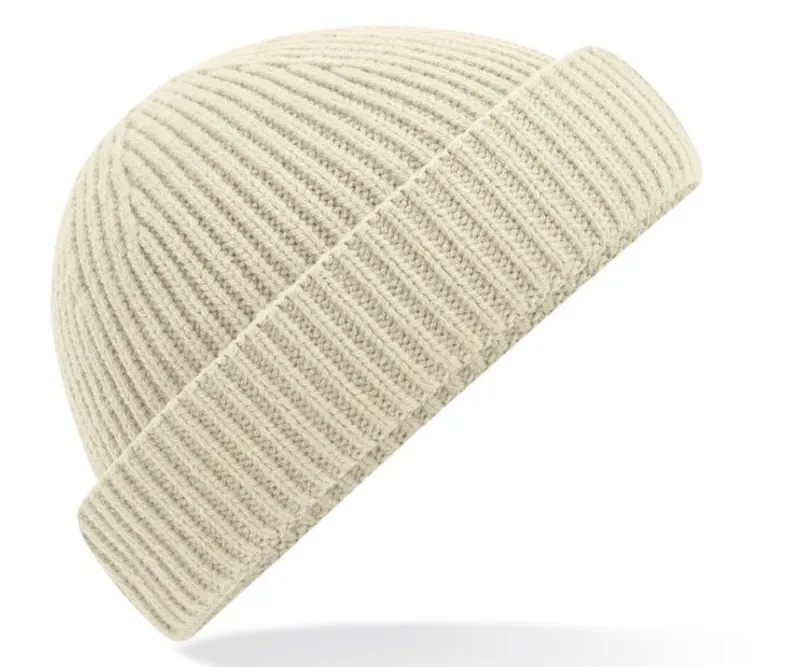Beechfield Beechfield Strickmütze Fischermütze Herren Strick Mütze Beanie Seemannsmütze Kurz Harbour, Beige|weiß, – Produktbild 1 von 1
