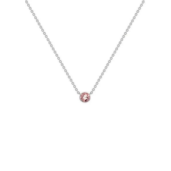 Eppi Eppi Silberne minimalistische Kette mit einem Morganit Glosie, Weiss, – Produktbild 1 von 3