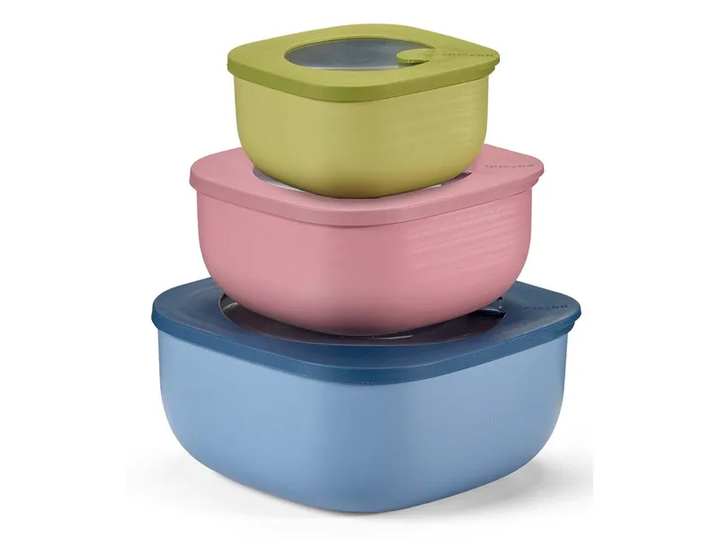 guzzini Frischhalteschüssel-Set "STORE&MORE", eckig, 450/975/1.900 ml, 3 Stk. – Produktbild 1 von 1