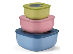 guzzini Frischhalteschüssel-Set "STORE&MORE", eckig, 450/975/1.900 ml, 3 Stk. – Produktbild 1 von 1