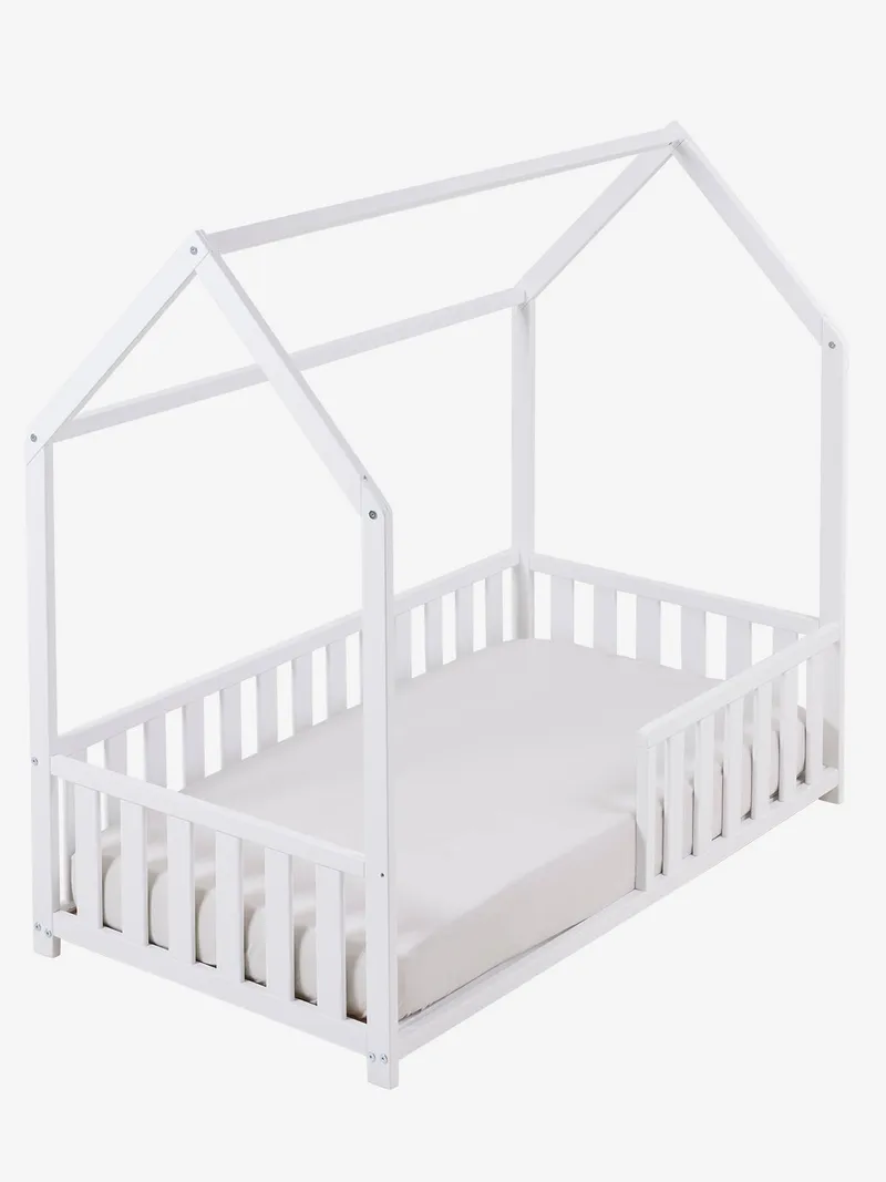 Vertbaudet Kinderbett CABANE mit Fallschutz 70x140 cm, Weiß, – Produktbild 2 von 3