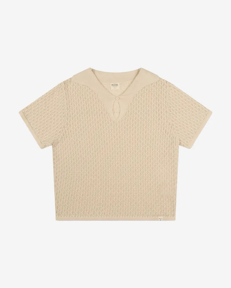 MATONA MATONA Damen vegan Bluse Pointelle Beige, Beige, – Produktbild 1 von 2