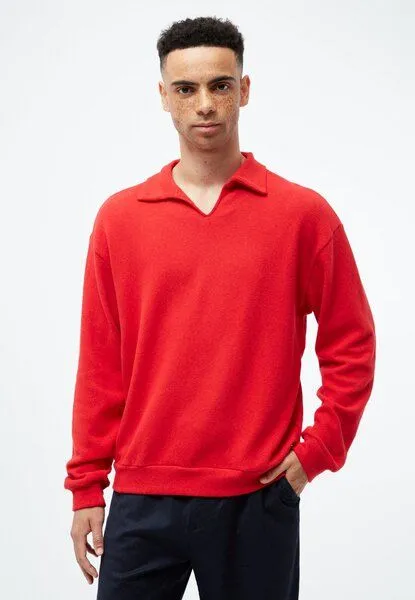 Givn Berlin Givn Berlin Sweater GBBELA aus recycelter Baumwolle mit Kragen, Racing red, – Produktbild 1 von 4