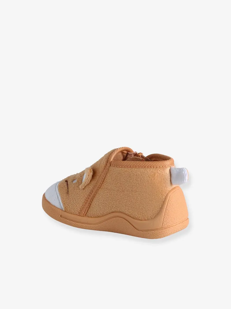 Vertbaudet Baby Stoff-Hausschuhe mit Reißverschluss, Orange fuchs, – Produktbild 4 von 4