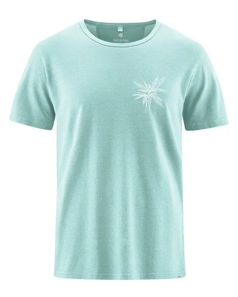 HempAge HempAge Herren T-Shirt mit Print Hanf/Biobaumwolle, Lake(blau), – Produktbild 2 von 4