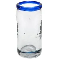 GLOBO Fair Trade GLOBO Fair Trade Glas TEQUILA aus Recyclingglas, mundgeblasen, verschiedene Designs, Blau, – Produktbild 1 von 1