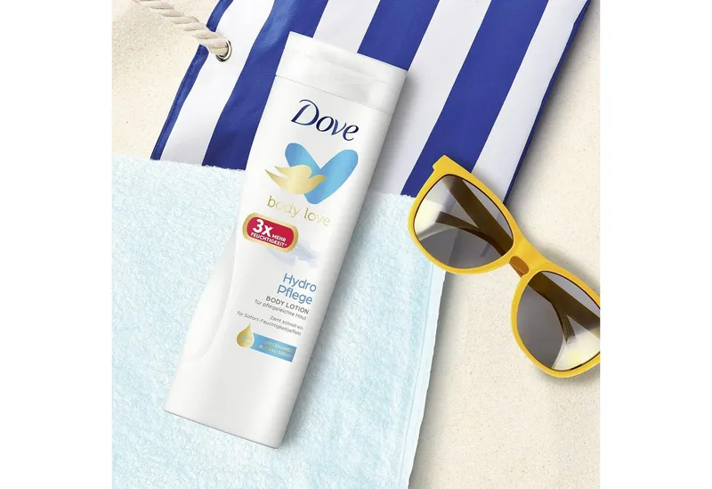 Dove Dove Bodylotion 1x Dove Body Lotion Hydro Pflege 400 ml, 1-tlg., Körperpflege für pflegeleichte Haut mit 3x mehr Feuchtigkeit – Produktbild 4 von 5