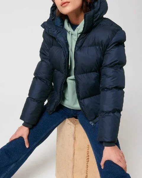 YTWOO YTWOO Dicke Steppjacke für kalte Tage, nachhaltig produziert, Winterjacke, Öko Mode, Blau, – Produktbild 3 von 4