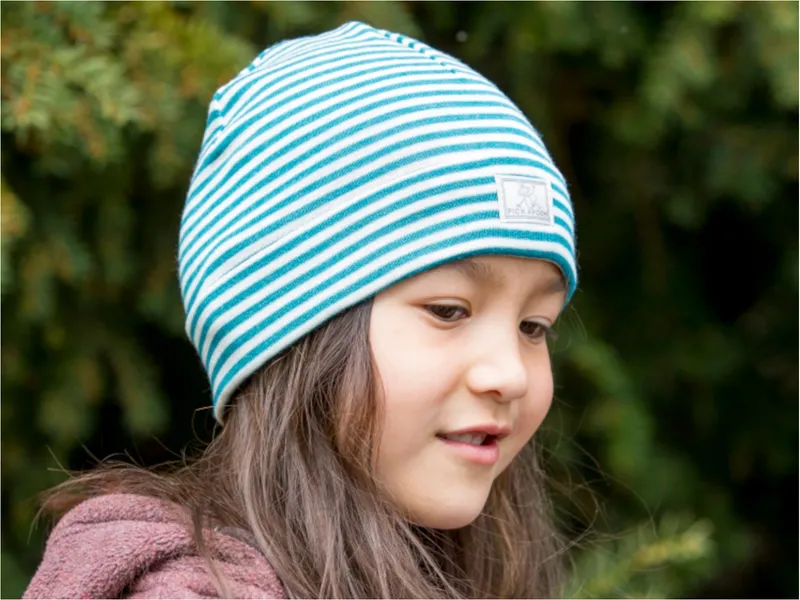 Pickapooh Pickapooh Baby und Kinder Mütze Wolle Seide türkis-natur Gr. 56, Türkis, – Produktbild 2 von 3