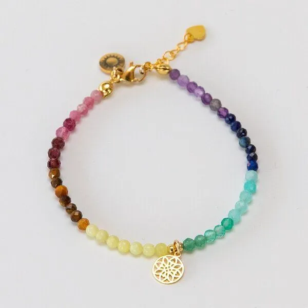 Divasya Divasya Chakra Armband aus Natursteinen, Gold, – Produktbild 2 von 4