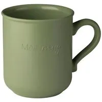 reMAIN reMAIN MAINmug - 4 St. stabile u. bruchfeste Mehrwegtassen mit Griff aus Recyclingkunststoff - nachhaltige Tassen für Heiß/Kaltgetränke - Kinderbecher - Camping - etc., Olivgrün, – Produktbild 1 von 1