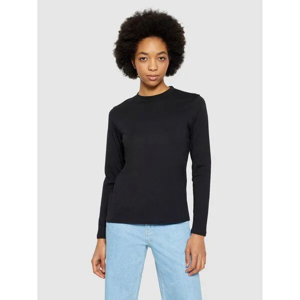 KnowledgeCotton Apparel KnowledgeCotton Apparel Basic Pima-Baumwoll-Shirt mit langen Ärmeln - Bio-Baumwolle GOTS/Vegan, Schwarz black (black jet), – Produktbild 1 von 3