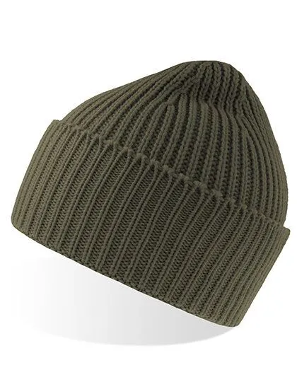 Atlantis Headwear Atlantis Headwear grob gestrickte Beanie-Mütze aus Polylana®-Garn, Olive, – Produktbild 2 von 2