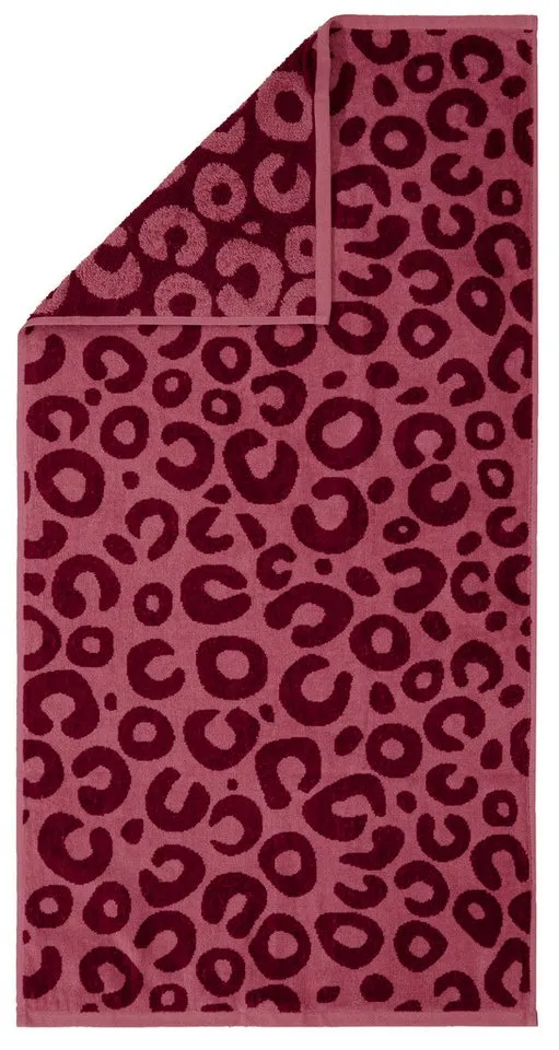 OTTO home Handtuch Set Anna Leopardenmuster, 8-tlg Handtuch-Set, 100% Baumwolle, Frottiervelours (Set, 8-St), Duschtücher, Handtücher und Gästetücher, weich, Rot, – Produktbild 3 von 5