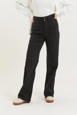 Flax and Loom Flax and Loom Damen vegan Hose High Waist Dinah Schwarz, Schwarz, – Produktbild 2 von 2