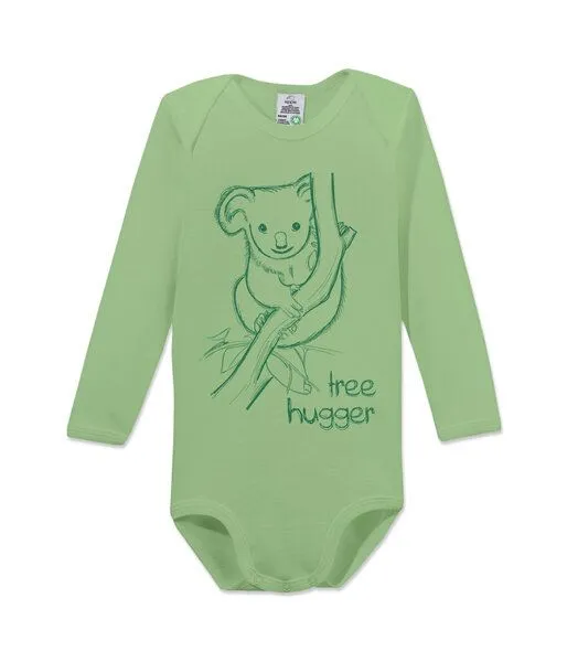 kippie kippie veganer Langarm Baby Body aus GOTS Bio-Baumwolle – Tree Hugger, Grün, – Produktbild 1 von 1