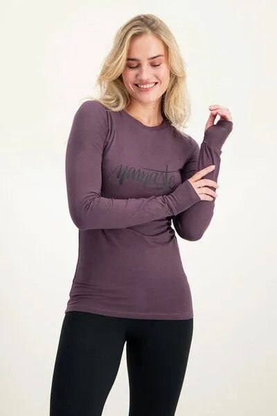 Urban Goddess Urban Goddess Namaste Core Yoga-Longsleeve, Berry (lila), – Produktbild 1 von 4