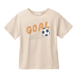 People Wear Organic People Wear Organic Kurzarm Shirt, beige uni, "Fußball", Bio-Baumwolle – Produktbild 1 von 1