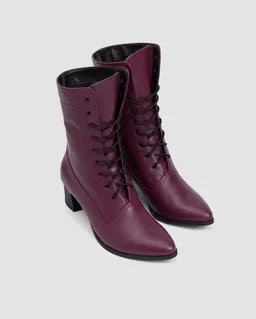 BOHEMA BOHEMA Damen vegan Hohe Stiefel In Burgunderrot – Produktbild 1 von 1