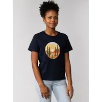 watapparel watapparel T-Shirt Frauen Sonnenuntergang in der Wüste, French navy, – Produktbild 1 von 1