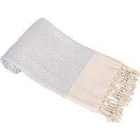 A&R Textile A&R Textile A&R Hamamtuch Saunatuch Badetuch Strandtuch "Kemer" Handtuch zweifarbig 100 x 180 cm, Grau/creme, – Produktbild 1 von 1