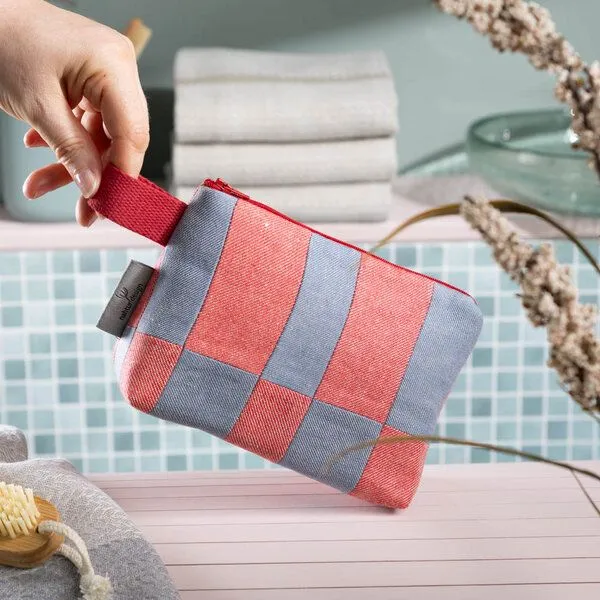 nahtur-design nahtur-design Kosmetiktasche aus 100% Leinen | Kleine Leinentasche, No_17 (blau), – Produktbild 1 von 4