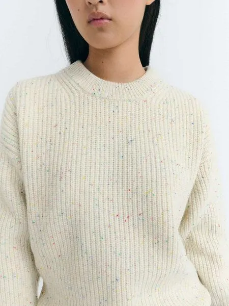 thinking mu thinking mu Damen Pullover - Carmen Knitted Sweater - aus Wolle, Ecru (beige), – Produktbild 4 von 4