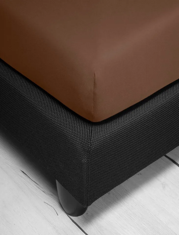 irisette irisette Spannbettlaken Jupiter 8, Mako-Jersey, Gummizug: rundum, (1 Stück), aus Baumwolle, für Matratzen bis 25 cm Höhe, Bettlaken, Spannbetttuch, Beige, – Produktbild 2 von 8