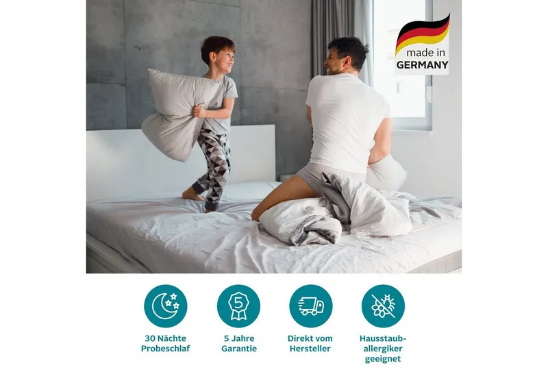 Taschenfederkernmatratze NEUHEIT: Lasse, 7 Zonen Matratze 90x200, 140x200 cm, langlebige Qual., OTTO home, 22 cm hoch, Matratze H2, H3 & H4, atmungsaktiv, Hausstauballergiker geeignet, Weiß, – Produktbild 6 von 7