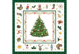 Ambiente Luxury Paper Products Papierserviette, Servietten Papier 33x33cm 3-lagig Weihnachtsdesign 20 Stück Weiß Grün – Produktbild 1 von 1