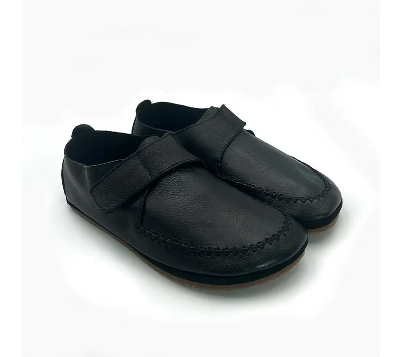 Pololo Pololo Barfuß Slipper Pablo, Barfußschuh aus natürlich gegerbtem Leder, Schwarz, – Produktbild 1 von 5