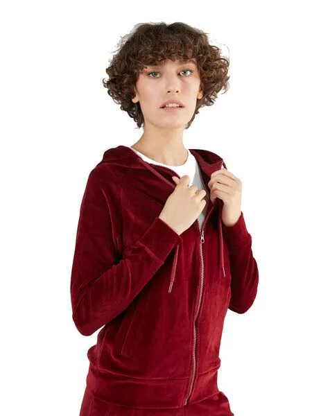 Leela Cotton Leela Cotton Damen Nicky Kapuzenjacke Bio-Baumwolle Jacke Hoodie1271, Bordeaux, – Produktbild 5 von 7
