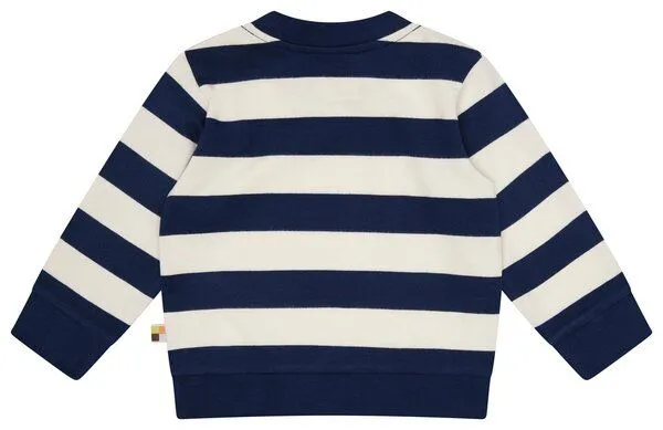loud + proud loud + proud Babys & Kinder Sweatshirt mit Blockstreifen, GOTS-zertifiziert, Ultramarineblau), – Produktbild 3 von 3