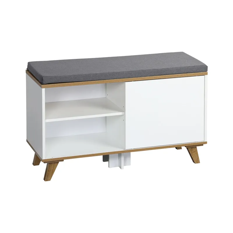 Kesper Schuhschrank mit Sitzkissen, Weiss, – Produktbild 6 von 8