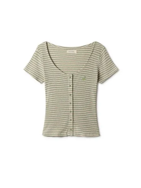 TWOTHIRDS TWOTHIRDS Top Vegan "Anda" aus recyceltem Material, Sage green, – Produktbild 1 von 3