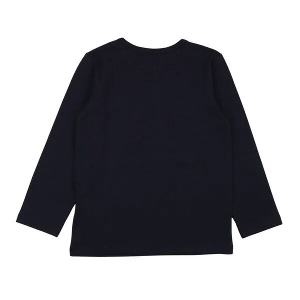 Walkiddy Mädchen Langarmshirt Bio-Baumwolle „Navy“ blau, weiches Jerseyshirt von Walkiddy für Schulkinder, vielseitiges Basic Oberteil, hautfreundlich, elastisch & nachhaltig gefertigt, Dunkel blau, – Produktbild 3 von 3