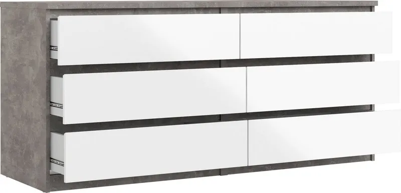 Home affaire Kommode Naia - 6 Schubladen & grifflose Front, Made in Denmark (Breite: 158 cm), Viel Stauraum mit griffloser Front, in mehreren Farben, Grau, – Produktbild 5 von 5