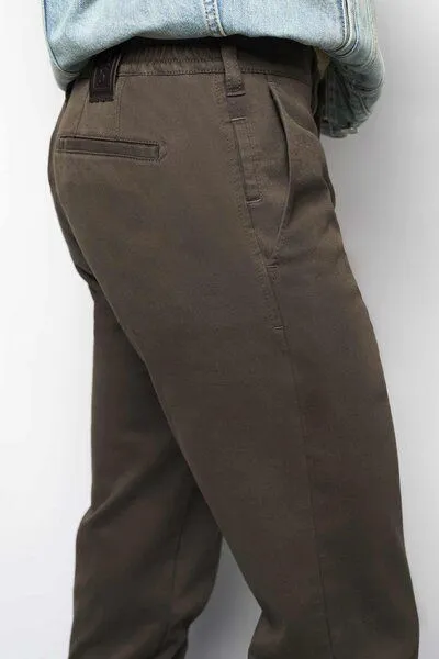 M 5 BY MEYER M 5 BY MEYER Sportliche Chino im Jersey Look, Braun (khaki), – Produktbild 5 von 5
