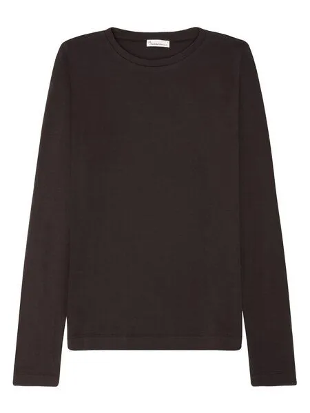 KnowledgeCotton Apparel KnowledgeCotton Apparel Langarmshirt - Rib Scoop neck long sleeved - aus Bio-Baumwolle, Braun (chocolate-torte), – Produktbild 1 von 3