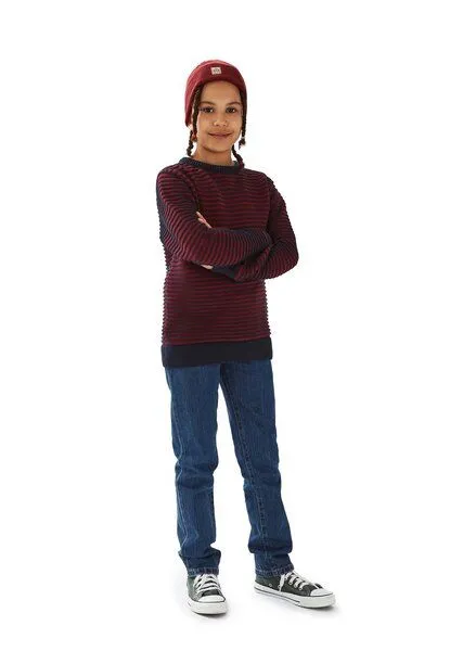 Band of Rascals Band of Rascals 3D Stripe Pullover, Navy-brick-red, – Produktbild 4 von 4