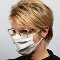 nahtur design nahtur-design Mund-Nasen-Maske für Brillenträger aus Bioleinen, Weiß, – Produktbild 1 von 1