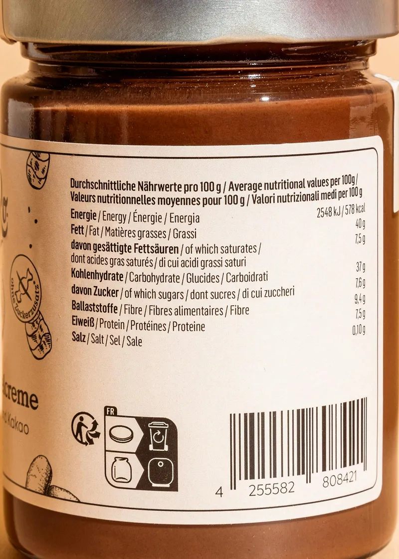 KoRo Erdmandelcreme mit Cashew und Kakao 12 x 350 g – Produktbild 4 von 5